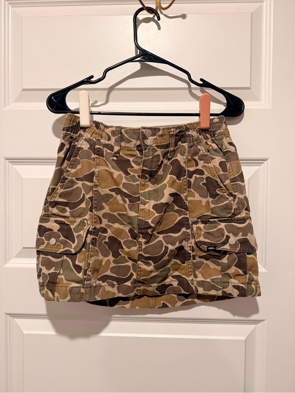 Vans Brown Green Camo Cargo Mini Skirt